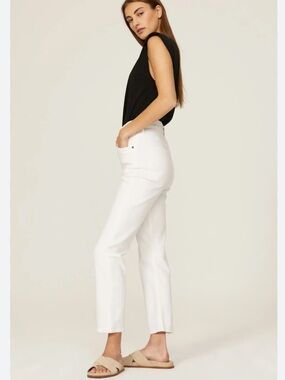 AGOLDE | White High-Rise Cropped Straight Jeans | Riley | 27